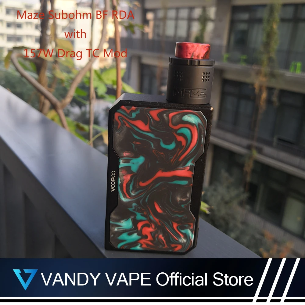 Оригинальный vandy VAPE Maze Subohm BF RDA Tank с Vaper 157 W Drag TC Box Mod VS 2 Миниатюрная Электронная