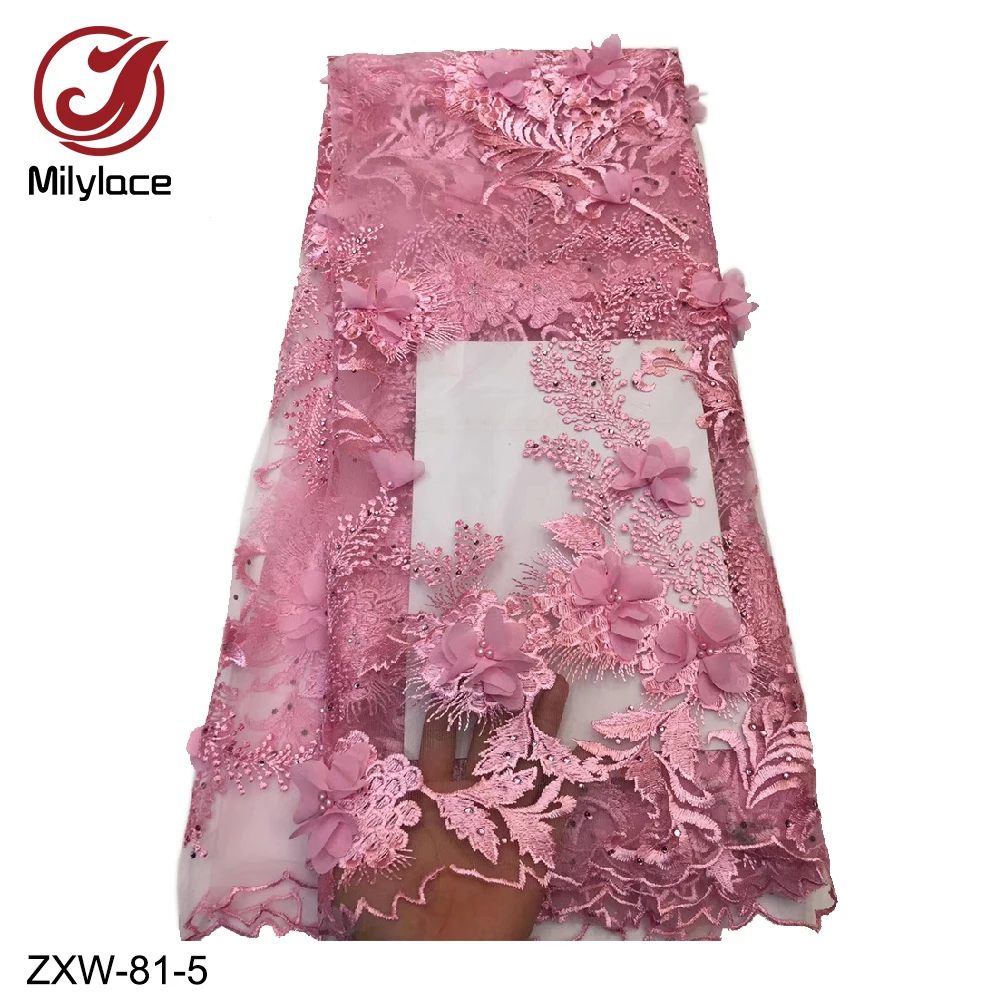 Milylace 3d flower african lace fabric hot selling french beads tulle lace fabric nigerian lace fabric for wedding ZXW-81
Milylace 3d flower african lace fabric hot selling french beads tulle lace fabric nigerian lace fabric for wedding ZXW-81