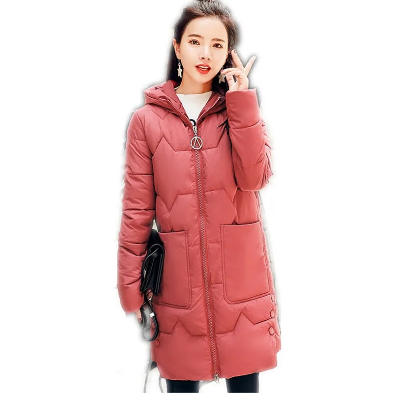 Winter Women Down Jacket Hooded Female Winter Jacket Medium-Long Loose Outerwear Casual Fashion Cotton Padded Mujer 2018 Q738
Winter Women Down Jacket Hooded Female Winter Jacket Medium-Long Loose Outerwear Casual Fashion Cotton Padded Mujer 2018 Q738