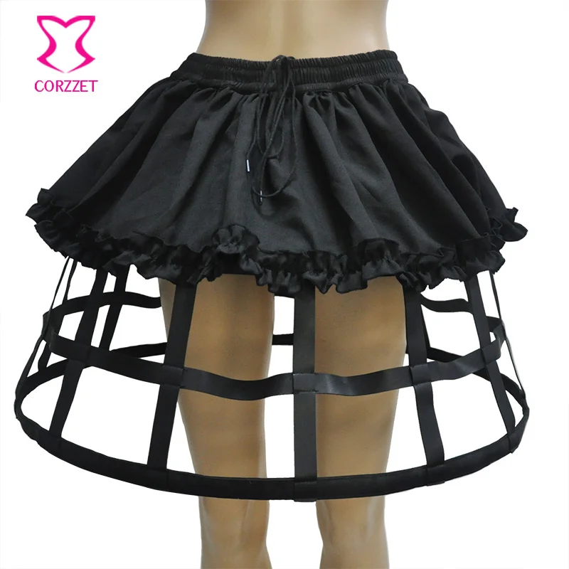 Black 4 Hoops PU & Ruffle Linen Flat Bone Petticoats For Wedding Underskirt Gothic Lolita Skirt Steampunk Corset Skirts
Black 4 Hoops PU & Ruffle Linen Flat Bone Petticoats For Wedding Underskirt Gothic Lolita Skirt Steampunk Corset Skirts