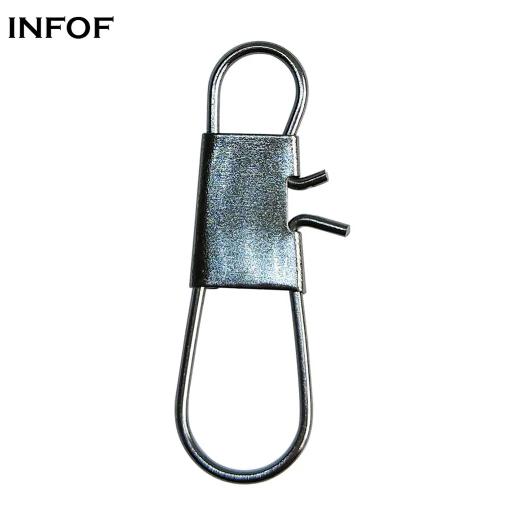 

INFOF 200pcs Fishing Swivels Snap Hook Interlock Snap Steel Alloy 0/1/2/3/4/5/6 Feeder Carp Fishing Line Connector