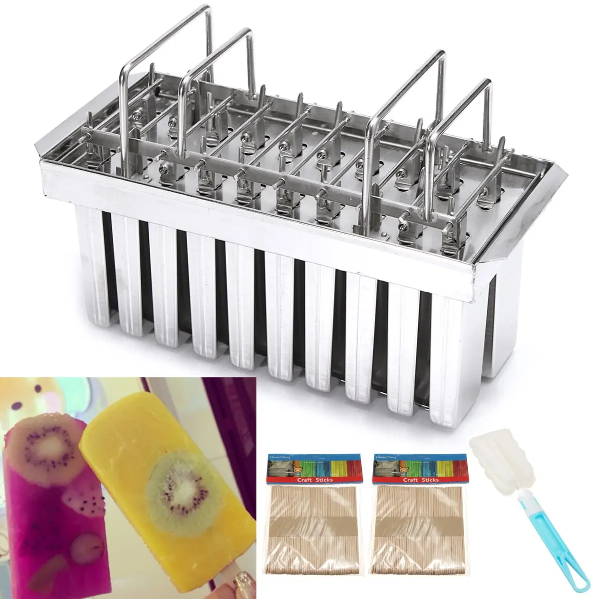 Stainless Steel Ice Pop Molds Machine Ice Lolly 20Pcs Popsicles Mould Stick Holder Home Kitchen Shop Ice Cream Maker Large
Stainless Steel Ice Pop Molds Machine Ice Lolly 20Pcs Popsicles Mould Stick Holder Home Kitchen Shop Ice Cream Maker Large