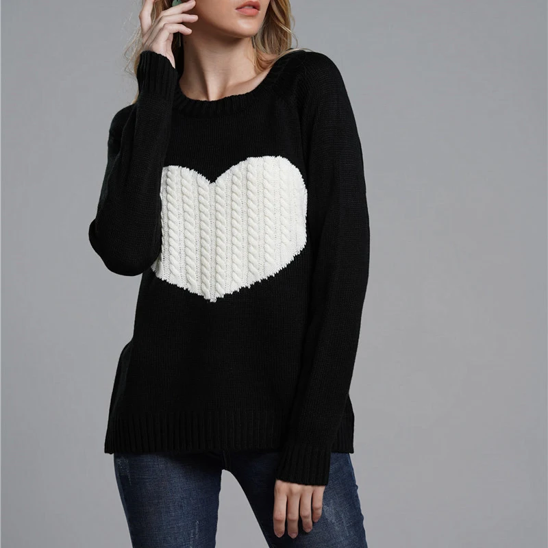 Jelics new fashion love pattern patchwork pullover sweater women clothes office lady elegant knitted casual Loose sweaters
Jelics new fashion love pattern patchwork pullover sweater women clothes office lady elegant knitted casual Loose sweaters