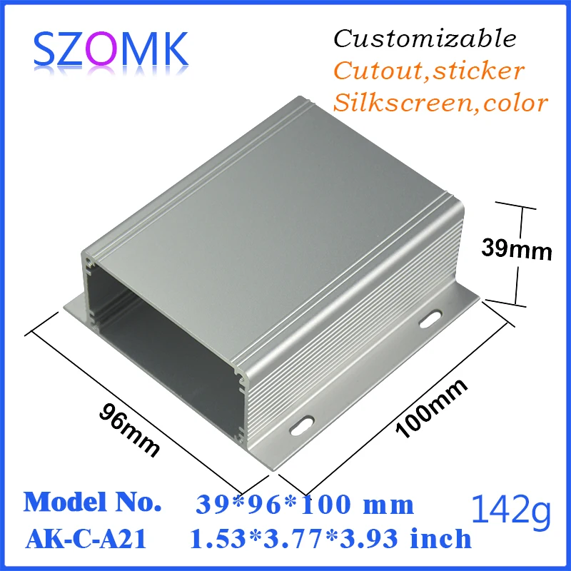 

10 pcs, electrical aluminum box extruded powder coating outlet enclosure 39*96*100mm aluminum project box pcb enclosure