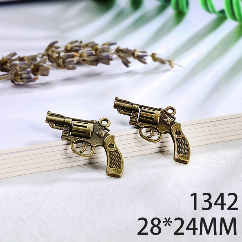 28*24mm 5pcs Double-Sided Pistol Alloy Pendant For Diy Jewelry Making 2 Colors Antique Silver Antique Bronze No.1342
28*24mm 5pcs Double-Sided Pistol Alloy Pendant For Diy Jewelry Making 2 Colors Antique Silver Antique Bronze No.1342