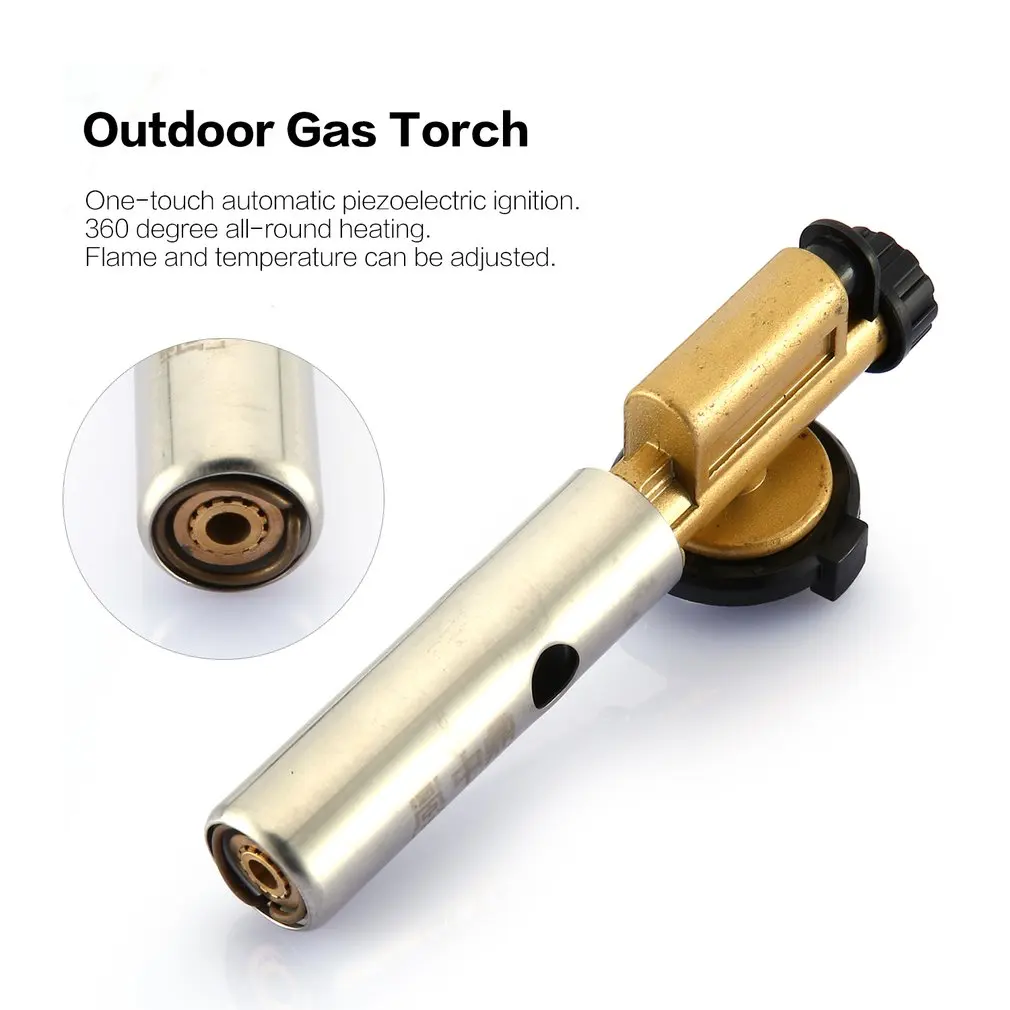 Camping Flame Gun Butane Gas Burners Maker Torch Lighter Piezo Ignition Flamethrower For Outdoor BBQ Picnic | Инструменты