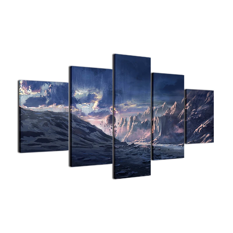 Modern Painting Frame Art Poster Wall Modular Picture Home Decor 5 Panel Mountain Peaks Print On Canvas For Living Room
Modern Painting Frame Art Poster Wall Modular Picture Home Decor 5 Panel Mountain Peaks Print On Canvas For Living Room