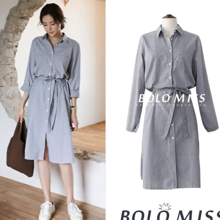 2022 spring autumn turn down collar striped dress women single breasted shirt dress
2022 spring autumn turn down collar striped dress women single breasted shirt dress