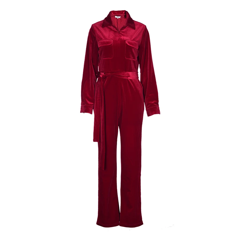 Velour Wide Leg Jumpsuits Slim Belt Fashion Long Sleeve Elegant For Women Female Wide Leg Trousers High Waist Pocket Vintage2019
Velour Wide Leg Jumpsuits Slim Belt Fashion Long Sleeve Elegant For Women Female Wide Leg Trousers High Waist Pocket Vintage2019