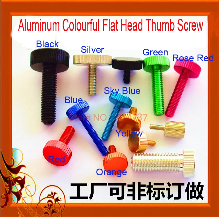 20pcs/lot M5/M6 Aluminum Alloy Colourful Flat Head Thumb Screw /Round Head Knurling Hand Twist Screw/Hand Tighten Screws
20pcs/lot M5/M6 Aluminum Alloy Colourful Flat Head Thumb Screw /Round Head Knurling Hand Twist Screw/Hand Tighten Screws