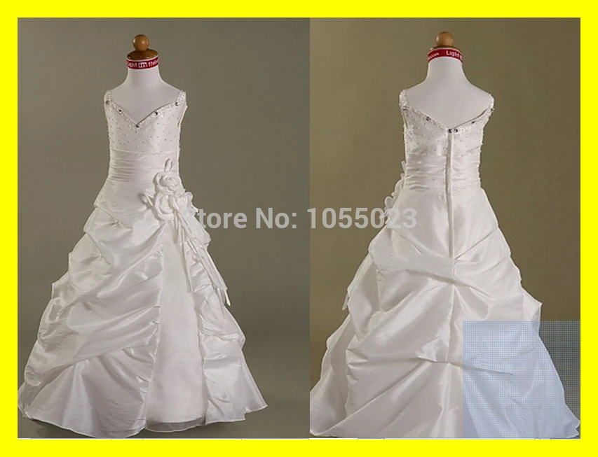 Newborn Girl Dresses V-Neck Cap Sleeve Sleeveless Pleat A-Line Floor-Length Taffeta Customized 2015 Free Shipping | Свадьбы и