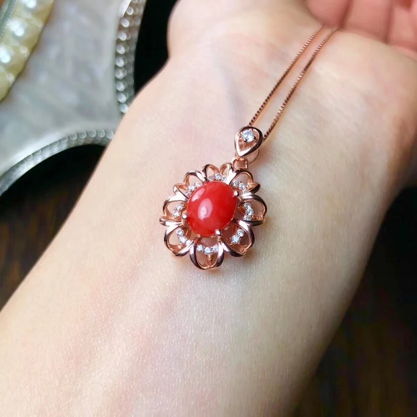 classic red coral pendant of necklace for women ornament real 925 silver gold plated bright red color gem girl birthday gift
classic red coral pendant of necklace for women ornament real 925 silver gold plated bright red color gem girl birthday gift