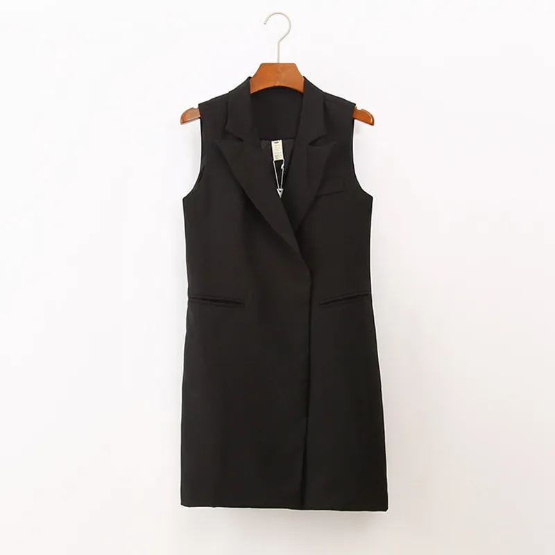 2020 Spring Autumn Fashion Jacket Women Thin Coat Turn-down Collar Double Press Pockets 1 Button Sleeveless VE058
2020 Spring Autumn Fashion Jacket Women Thin Coat Turn-down Collar Double Press Pockets 1 Button Sleeveless VE058