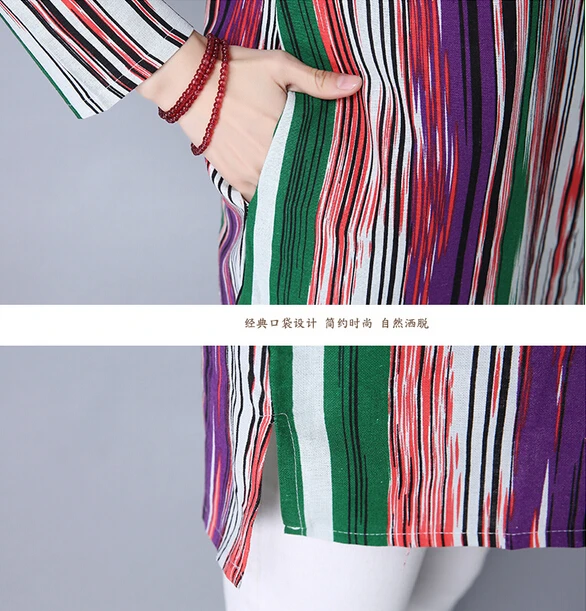 Blouse Europe United States Women 's Shirt Nice Spring New Cotton Linen Long - Sleeved Loose Large Size women' S Striped Sh
Blouse Europe United States Women 's Shirt Nice Spring New Cotton Linen Long - Sleeved Loose Large Size women' S Striped Sh