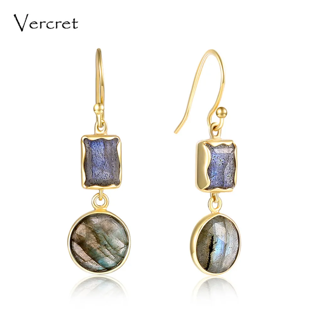 Vercret 18k gold 925 sterling silver gem labradorite drop earring jewelry gift for women
Vercret 18k gold 925 sterling silver gem labradorite drop earring jewelry gift for women