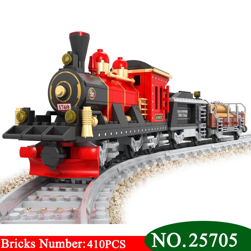 25705 New 410pcs Steam Train Building Blocks Retro train Kids Educational Model Bricks Toy brinquedos diy toys For Children
25705 New 410pcs Steam Train Building Blocks Retro train Kids Educational Model Bricks Toy brinquedos diy toys For Children
