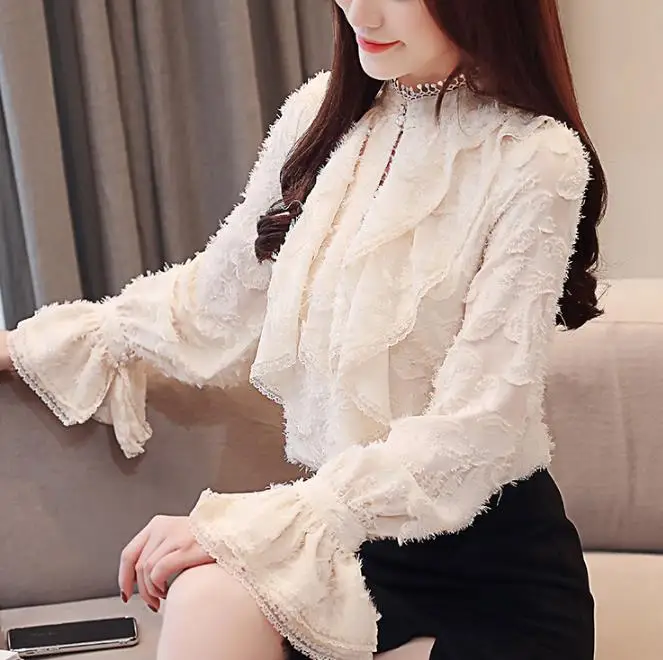 Ladies Elegant Ruffles Tops For Women Causal Flare sleeve Chiffon shirt New fashion Chiffon blouse
Ladies Elegant Ruffles Tops For Women Causal Flare sleeve Chiffon shirt New fashion Chiffon blouse