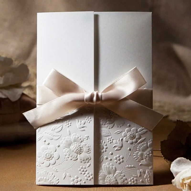 50pcs Wedding Invitations Card with Ribbon Bow for Engagement Marriage Bride Shower Favors,Customizable W1113
50pcs Wedding Invitations Card with Ribbon Bow for Engagement Marriage Bride Shower Favors,Customizable W1113