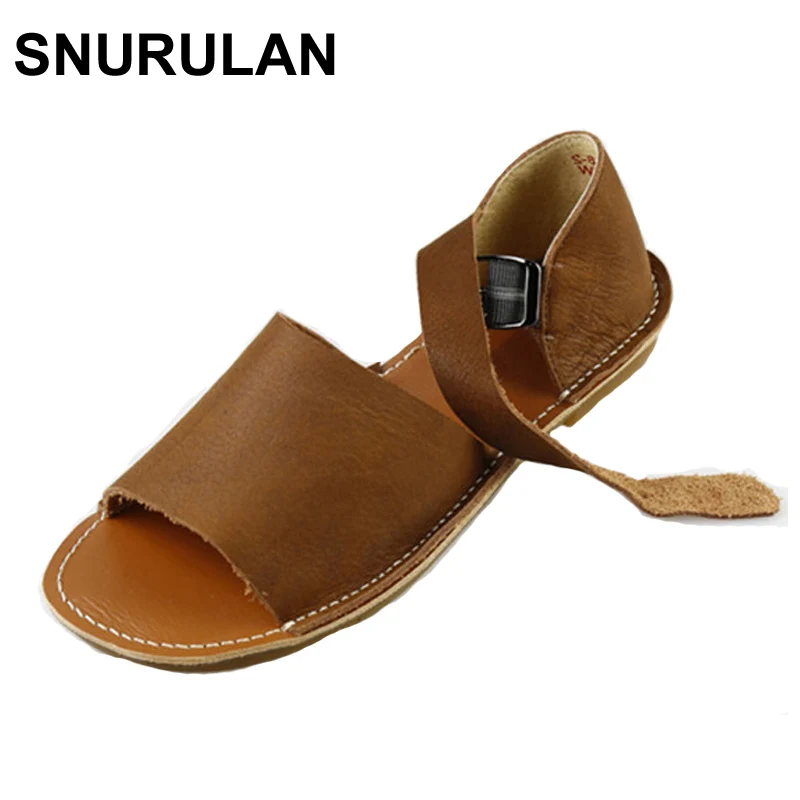 SNURULAN Women's Sandals Summer Shoes 100% Authentic Leather Ankle Strap Sandals Ladies Flat Shoes Female Footwear
SNURULAN Women's Sandals Summer Shoes 100% Authentic Leather Ankle Strap Sandals Ladies Flat Shoes Female Footwear