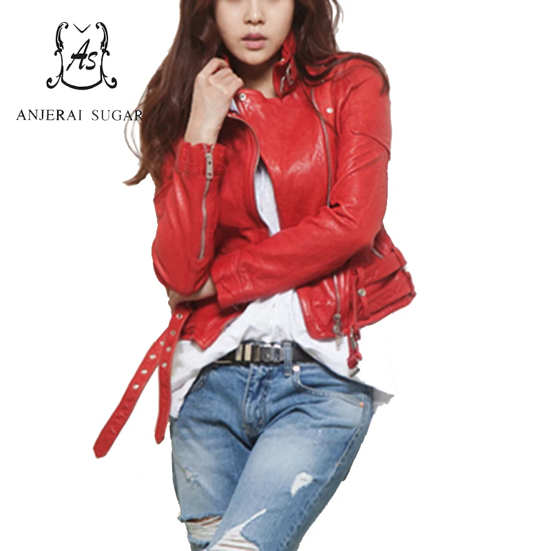 Spring autumn sheepskin genuine leather jacket women motorcycle leather clothing red short sexy female korea slim design Jacket
Spring autumn sheepskin genuine leather jacket women motorcycle leather clothing red short sexy female korea slim design Jacket