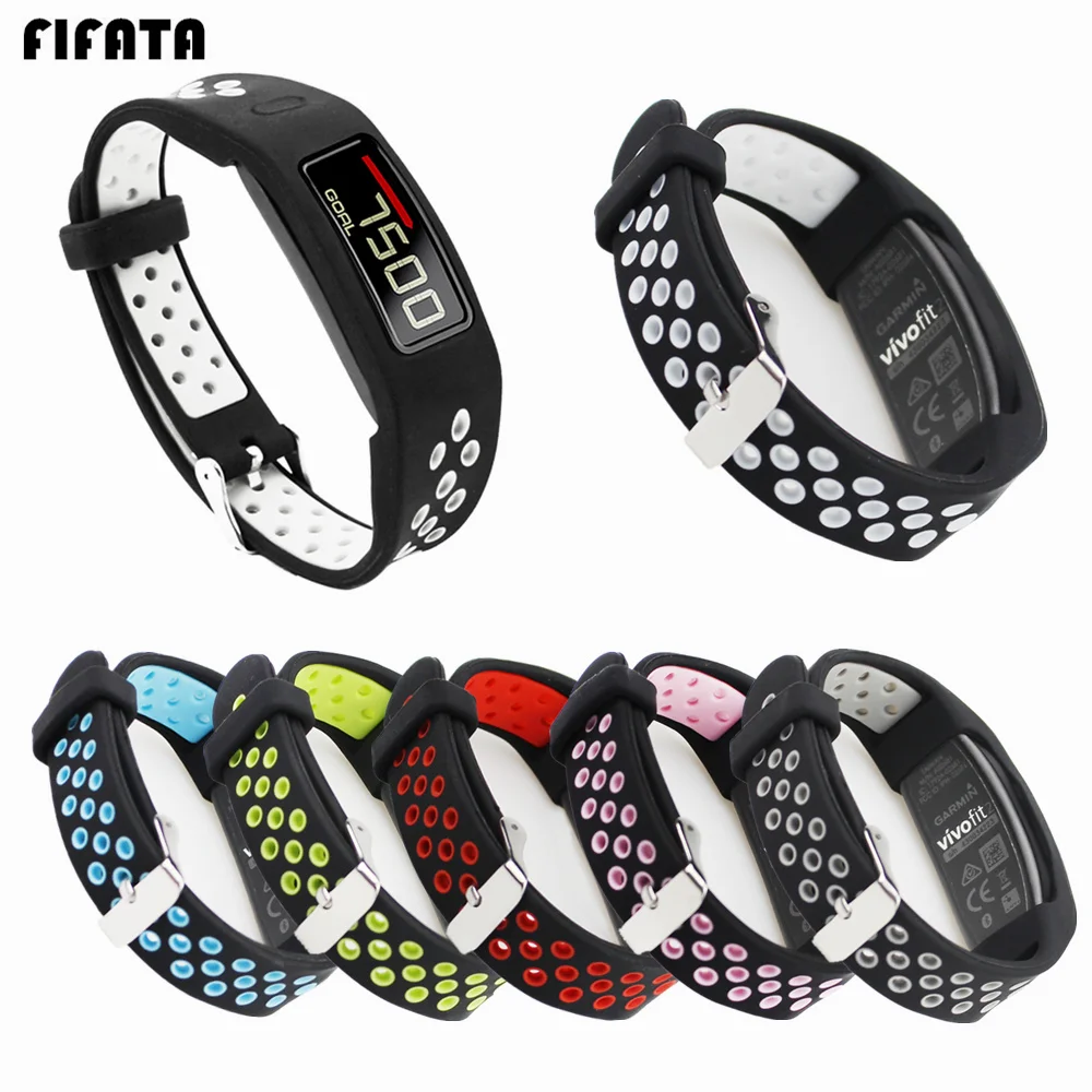 Силиконовый сменный ремешок для наручных часов FIFATA Garmin Vivofit 2 Band цветной браслет
