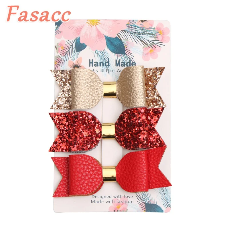 3Pcs/Set Leather Glitter Hair Bow Clips For Girls Handmade Boutique Kids Christmas Hair Clip Children Hair Accessories A41
3Pcs/Set Leather Glitter Hair Bow Clips For Girls Handmade Boutique Kids Christmas Hair Clip Children Hair Accessories A41