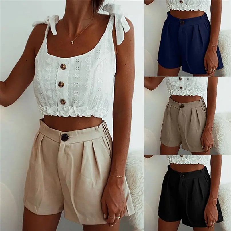 MIARHB S XXXXXL Модные женские сексуальные шорты оверсайз однотонные с высокой талией и