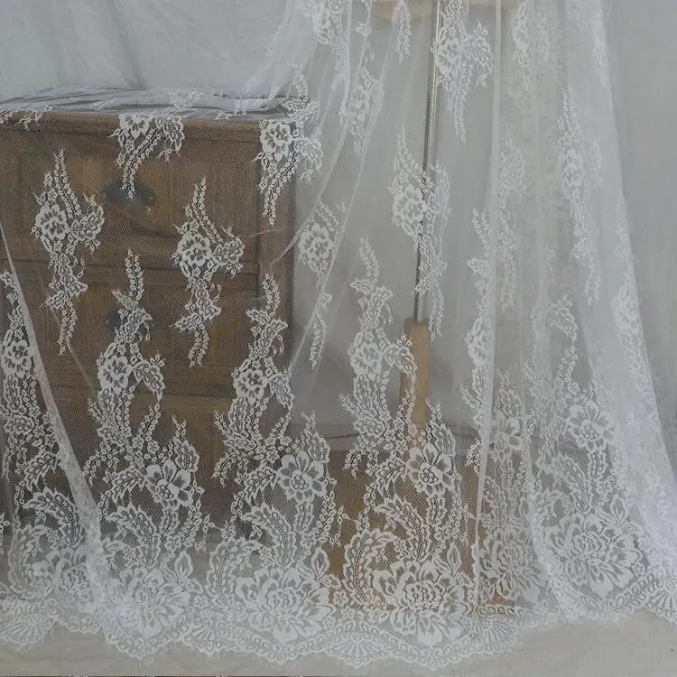 

3yard/lot 150cm Thin big flower eyelash lace fabric wedding dress clothes curtain patchwork material X365