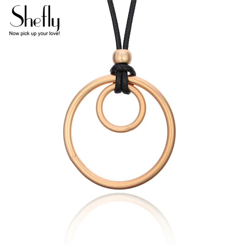 Women's Long Necklace Big Silvery Gold Circle Pendant Necklace Gift Statement Jewelry Accessories Black Rope Sweater Chain 2020
Women's Long Necklace Big Silvery Gold Circle Pendant Necklace Gift Statement Jewelry Accessories Black Rope Sweater Chain 2020