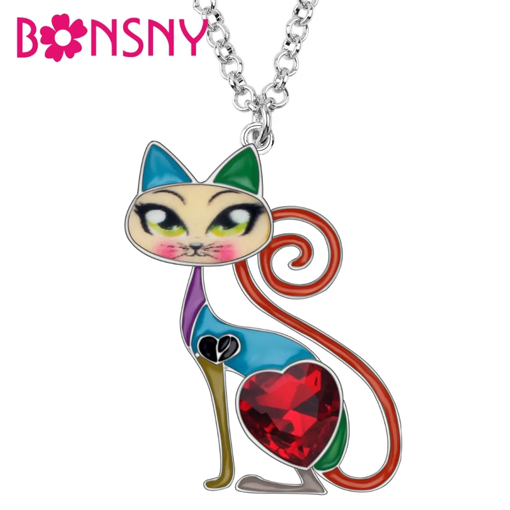 Bonsny Enamel Alloy Rhinestone Crystal Cat Necklace Pendant Collar Chain Fashion Animal Jewelry For Women Girls Teens Gift Party
Bonsny Enamel Alloy Rhinestone Crystal Cat Necklace Pendant Collar Chain Fashion Animal Jewelry For Women Girls Teens Gift Party