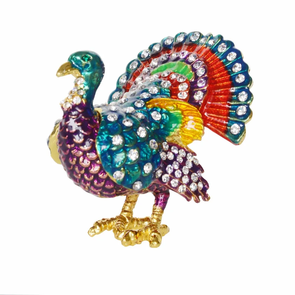 Crystal bejeweled turkey enameled trinket necklace box metal jewelry case for her animal figurine craft collectiable miniature
Crystal bejeweled turkey enameled trinket necklace box metal jewelry case for her animal figurine craft collectiable miniature