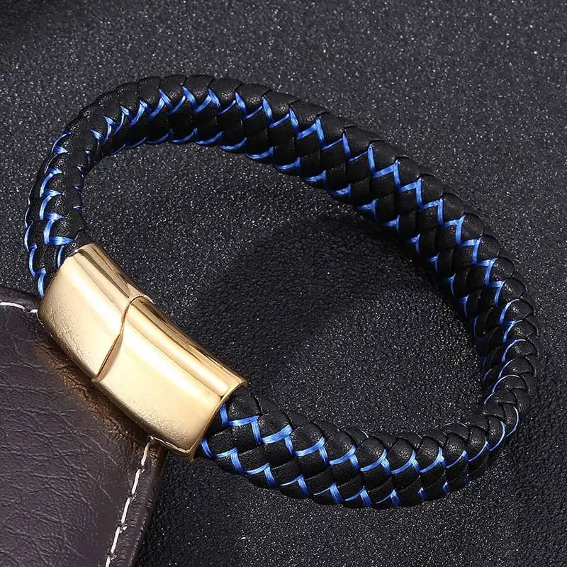 2022 Fashion Jewelry Men Leather Bracelet Gold Stainless Steel Magnetic Clasp Male Bracelets Bangles Male Jewelry Gift BB0220
2022 Fashion Jewelry Men Leather Bracelet Gold Stainless Steel Magnetic Clasp Male Bracelets Bangles Male Jewelry Gift BB0220