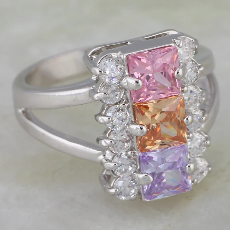 Wedding Accessories Multicolor CZ Stones Cluster Silver Color Overlay Womens Fashion Jewelry ARing Size 5.5 6.5 6.75 JR015
Wedding Accessories Multicolor CZ Stones Cluster Silver Color Overlay Womens Fashion Jewelry ARing Size 5.5 6.5 6.75 JR015