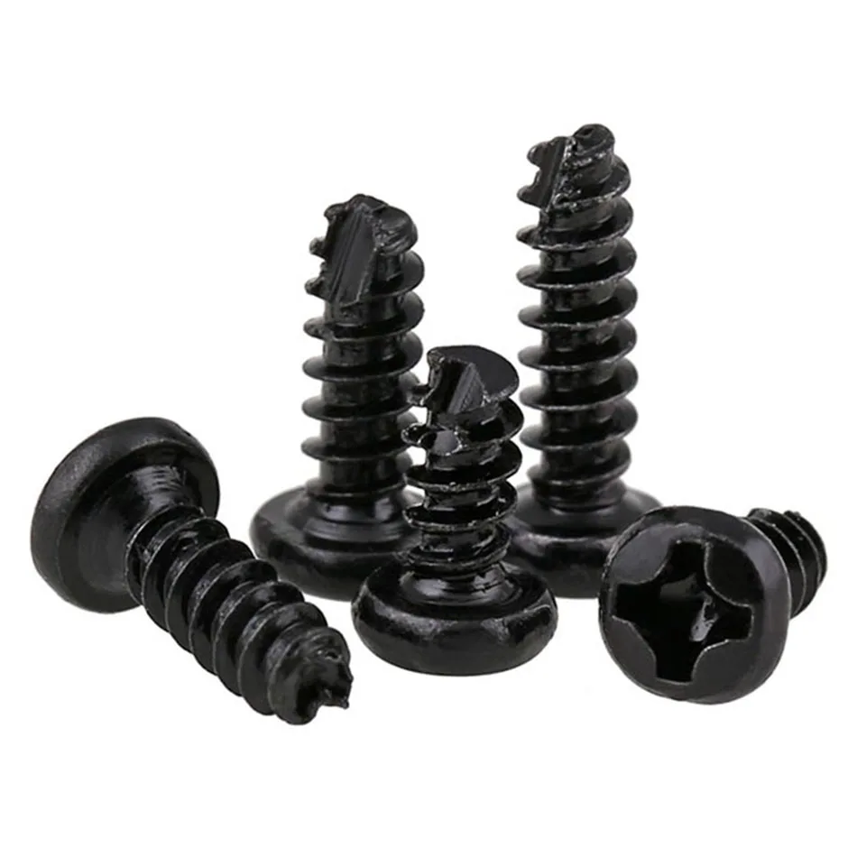 100PCS Black Round Head Phillips Self Tapping Screw M2 M2.3 M2.6 M3 Cross Recessed Cutting Screws
100PCS Black Round Head Phillips Self Tapping Screw M2 M2.3 M2.6 M3 Cross Recessed Cutting Screws