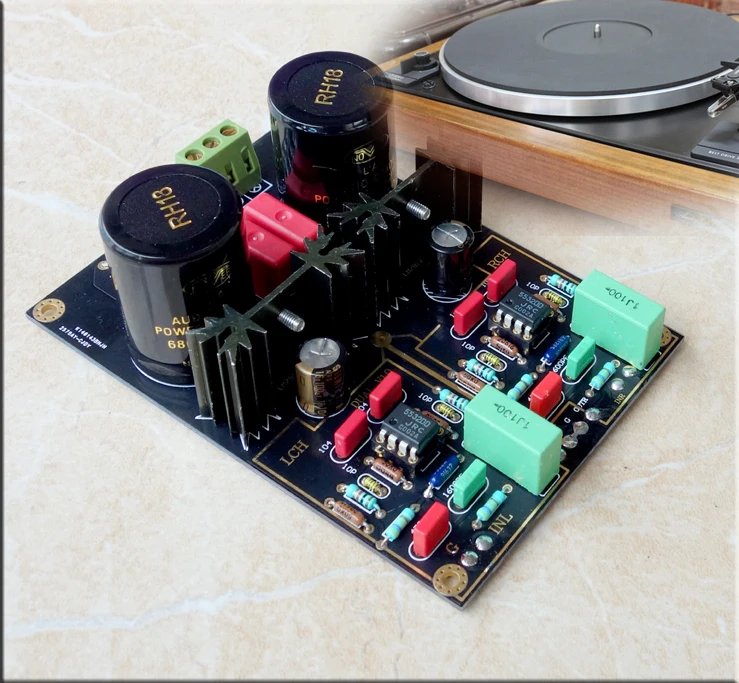 Двойная линия поет Виниловый проигрыватель MM MC phono усилитель платы/DIY
