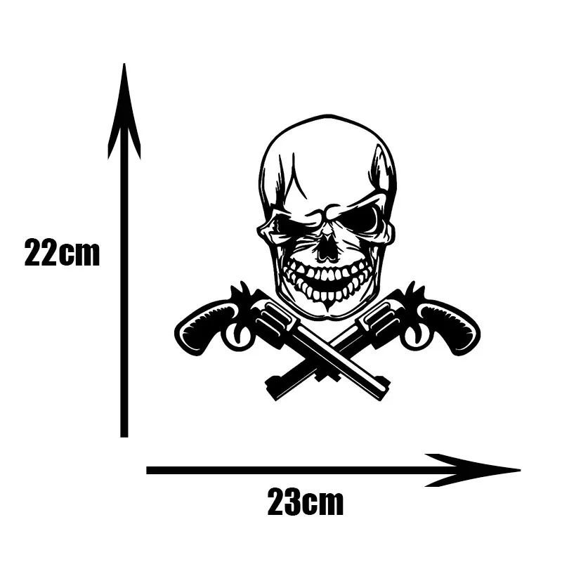 Новый Череп пистолет стикер автомобиля творческий винил автомобильные продукты