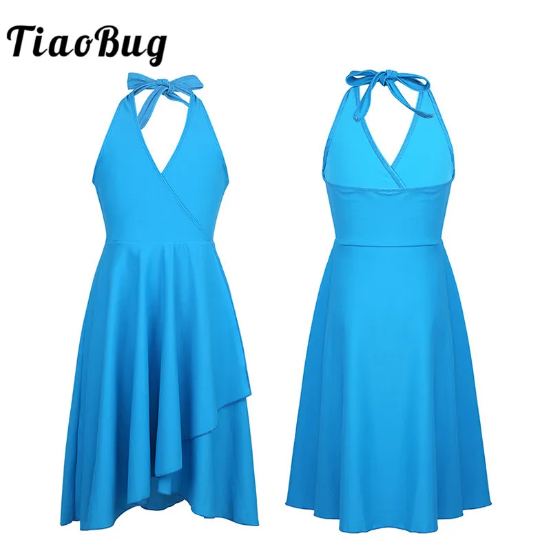 TiaoBug Kids Teens Halter V-Neck Contemporary Stage Lyrical Dance Costumes Child Girls Ballet Tutu Side Split Ruffle Dance Dress
TiaoBug Kids Teens Halter V-Neck Contemporary Stage Lyrical Dance Costumes Child Girls Ballet Tutu Side Split Ruffle Dance Dress
