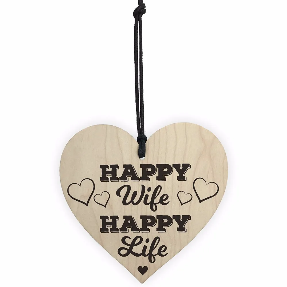 Happy Wife Happy Life Novelty Wooden Hanging Heart Love Plaque Anniversary Sign Christmas Home DIY Tree Decorations
Happy Wife Happy Life Novelty Wooden Hanging Heart Love Plaque Anniversary Sign Christmas Home DIY Tree Decorations
