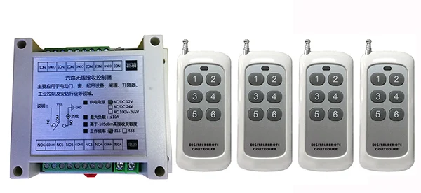 AC220V 6CH 10A RF Wireless Remote Control Relay Switch Security System tubular motor garage door shutters/ lamp
AC220V 6CH 10A RF Wireless Remote Control Relay Switch Security System tubular motor garage door shutters/ lamp