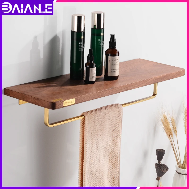 Bathroom Towel Holder Brass Wood Bathroom Shelf Shower Storage Organizer Towel Rack Hanging Holder Single Towel Bar Wall Mounted
Bathroom Towel Holder Brass Wood Bathroom Shelf Shower Storage Organizer Towel Rack Hanging Holder Single Towel Bar Wall Mounted