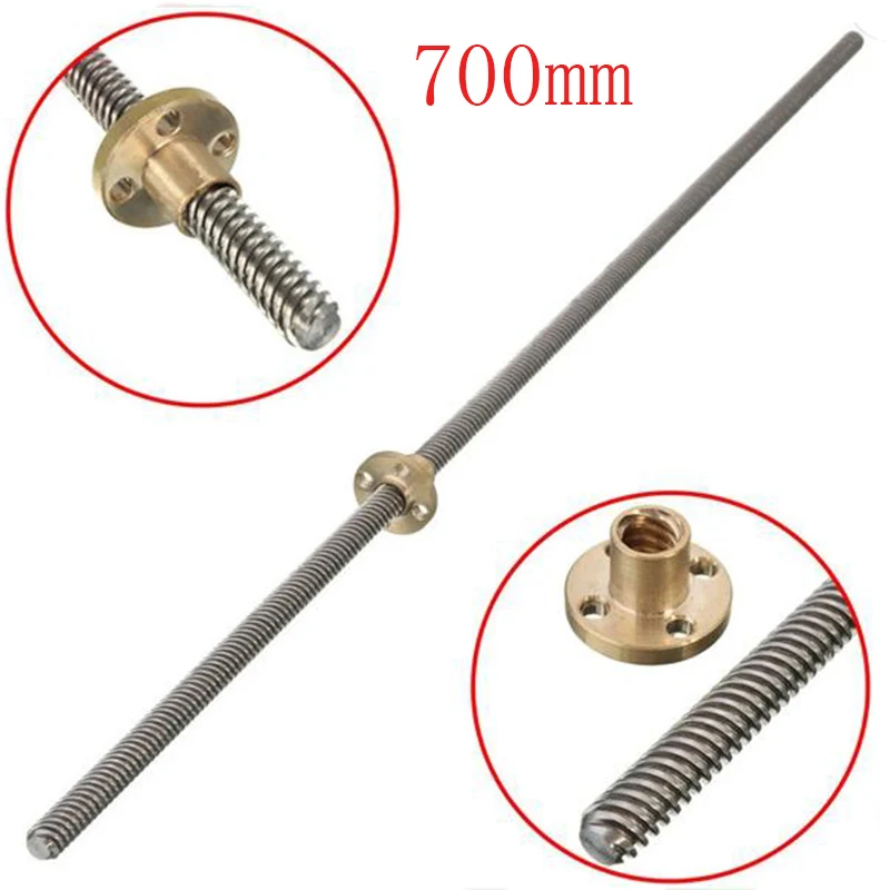 1pc 700mm Lead Screw 2mm Pitch Lead Screw 8mm Thread Lead Screw With Brass Nut For 3D Printer
1pc 700mm Lead Screw 2mm Pitch Lead Screw 8mm Thread Lead Screw With Brass Nut For 3D Printer