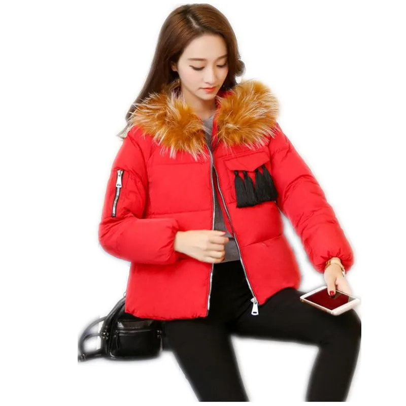 2018New Fashion Women Short Down Jackets Hooded Fur Collar Winter Coats Loose Cotton-Padded With Tassels Thicken Parkas Q1024
2018New Fashion Women Short Down Jackets Hooded Fur Collar Winter Coats Loose Cotton-Padded With Tassels Thicken Parkas Q1024