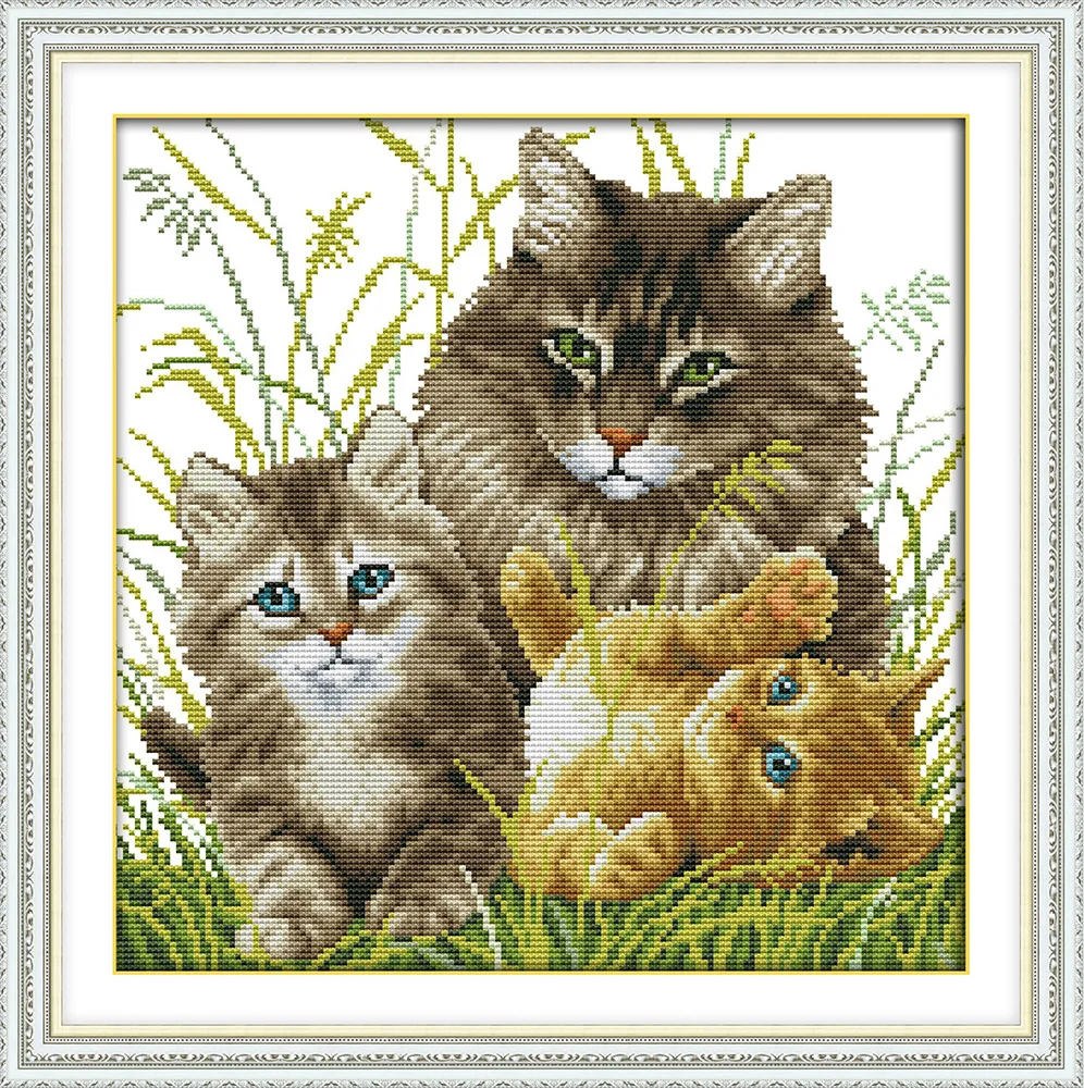 Kitten family cross stitch kit aida 14ct 11ct count print canvas stitches embroidery DIY handmade needlework
Kitten family cross stitch kit aida 14ct 11ct count print canvas stitches embroidery DIY handmade needlework
