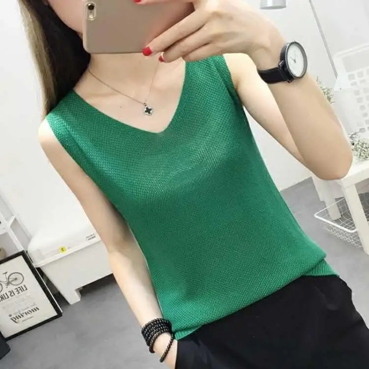 Spring Summer Tank Tops Women Sleeveless Knitted Loose Singlets Camisole Loose T Shirt Ladies Vest Cotton Slim Ladies Thin Vest
Spring Summer Tank Tops Women Sleeveless Knitted Loose Singlets Camisole Loose T Shirt Ladies Vest Cotton Slim Ladies Thin Vest