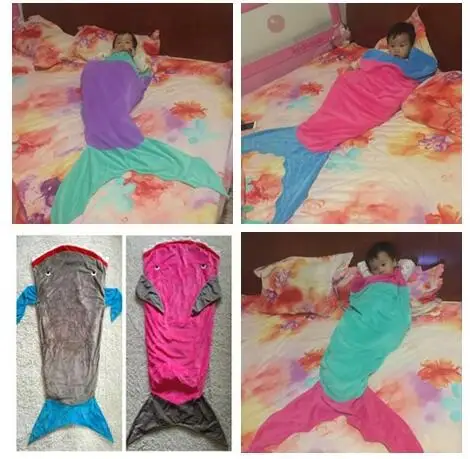 Детское фланелевое одеяло русалки спальный мешок хвост для детей удобные