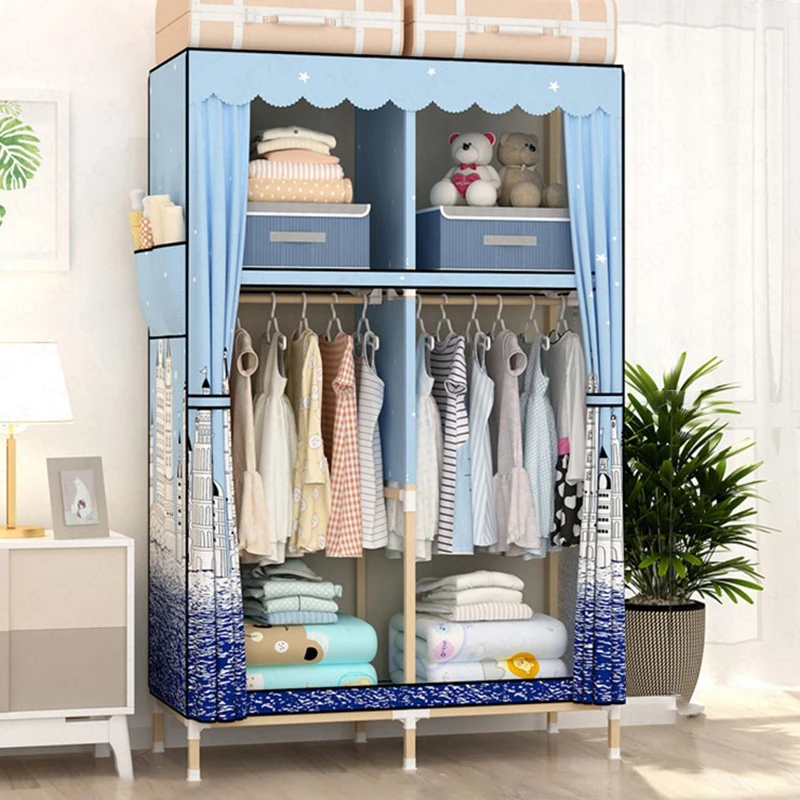 Solid wood wardrobe assembled Oxford cloth simple modern economic home storage hanging wardrobe
Solid wood wardrobe assembled Oxford cloth simple modern economic home storage hanging wardrobe