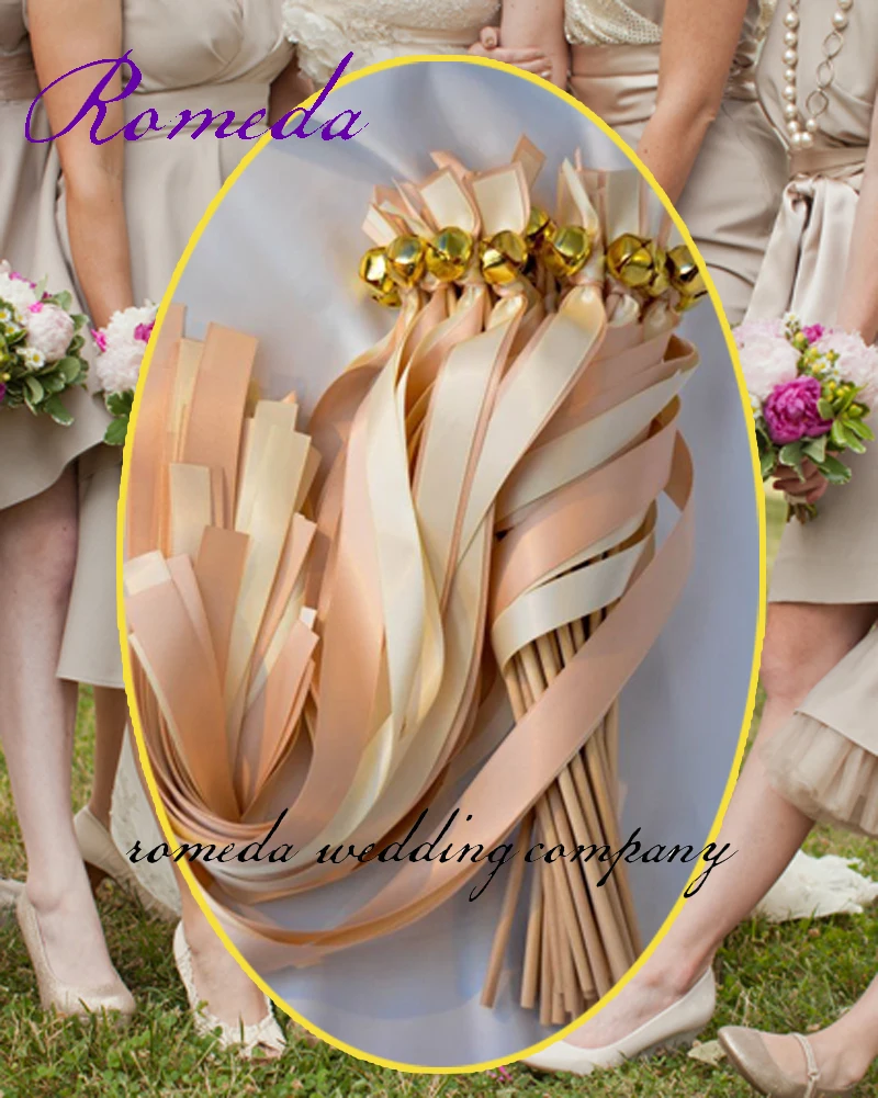 (50Pieces/Lot) Cream Ribbon Stick Wands Wedding Favor Ribbon Sticks With Gold Bell
(50Pieces/Lot) Cream Ribbon Stick Wands Wedding Favor Ribbon Sticks With Gold Bell