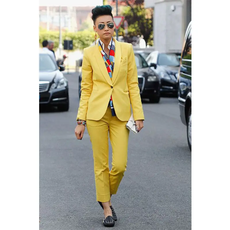 Yellow Pants Suits for Women Business Work Suits Female Trouser Suits Custom made Bespoke suits A012
Yellow Pants Suits for Women Business Work Suits Female Trouser Suits Custom made Bespoke suits A012