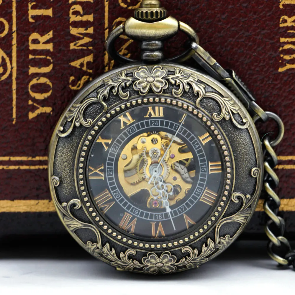Steampunk Pocket Watch Mechanical Pocket Watches Flip Clock Necklace Retro Skeleton Vintage Pocket Fob Chain Dropshipping PJX052
Steampunk Pocket Watch Mechanical Pocket Watches Flip Clock Necklace Retro Skeleton Vintage Pocket Fob Chain Dropshipping PJX052