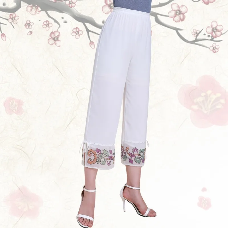 2019 Women's Summer Casual Floral Print Wide Leg Pants Vintage High Waist Chiffon Trousers Black White Plus Size L-4XL
2019 Women's Summer Casual Floral Print Wide Leg Pants Vintage High Waist Chiffon Trousers Black White Plus Size L-4XL